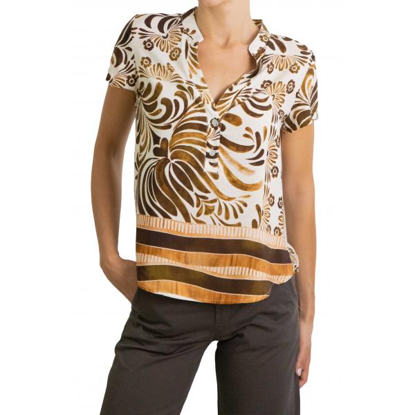 Maglia con bottoni fantasia in viscosa